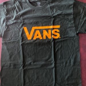 Mens green and gold vans t-shirt medium